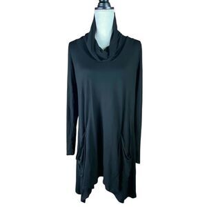 Chalet Womens Black Cowl Neck Tunic Top Size Medium